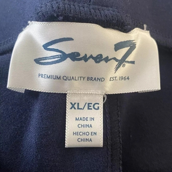 Seven 7 Jeans Navy Blue Pull On Legging Pants Front Seam Womens Size XL (1415)‎ - Picture 3 of 6